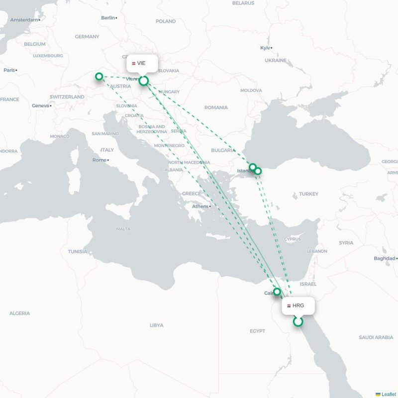 HRG - VIE route map