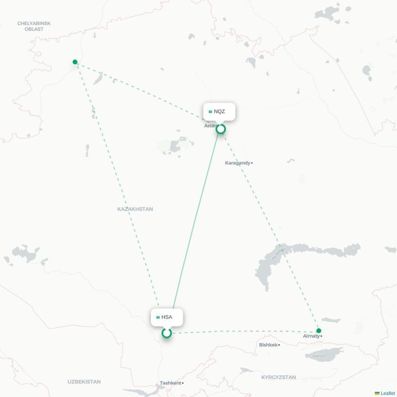 HSA - NQZ route map