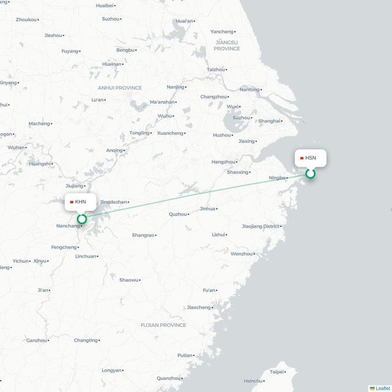 HSN - KHN route map