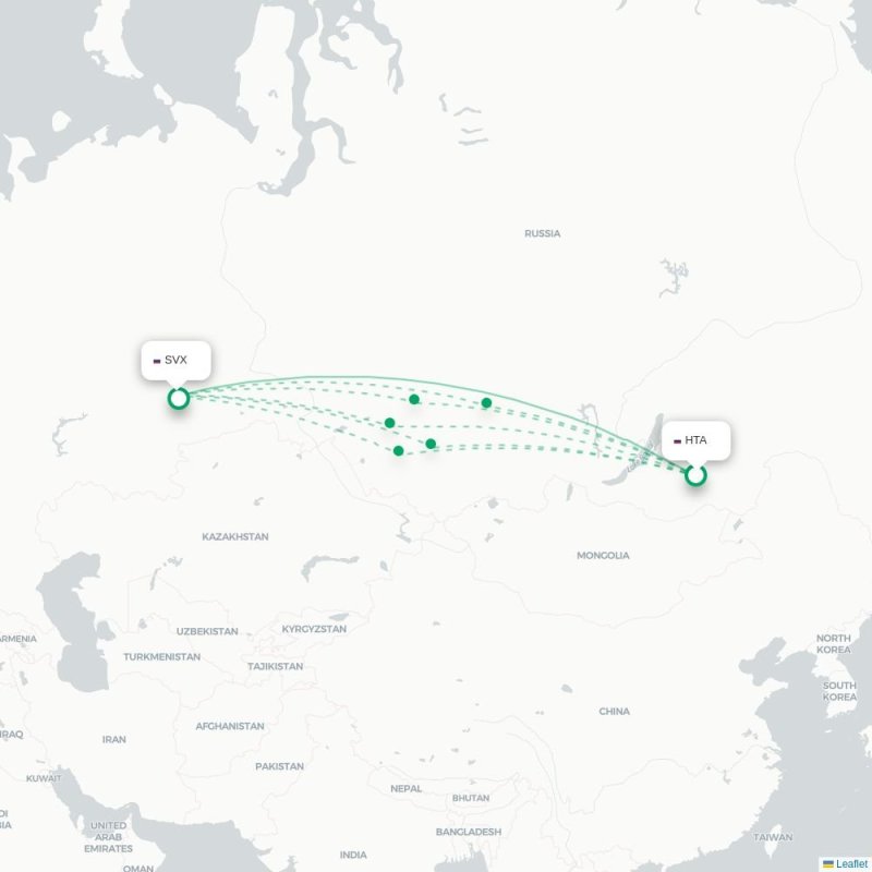 HTA - SVX route map