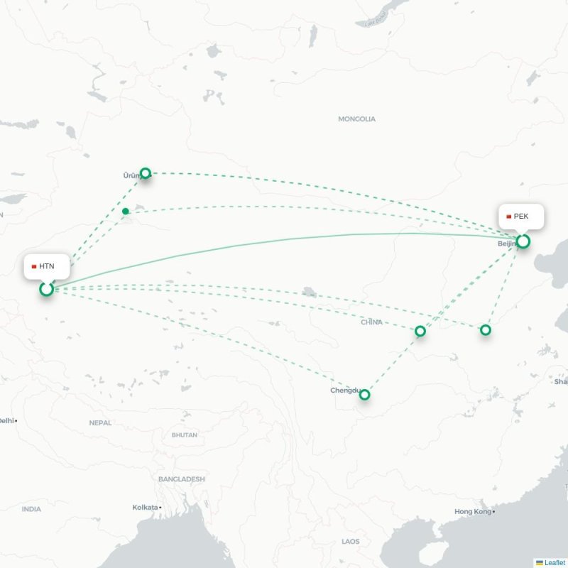 HTN - PEK route map