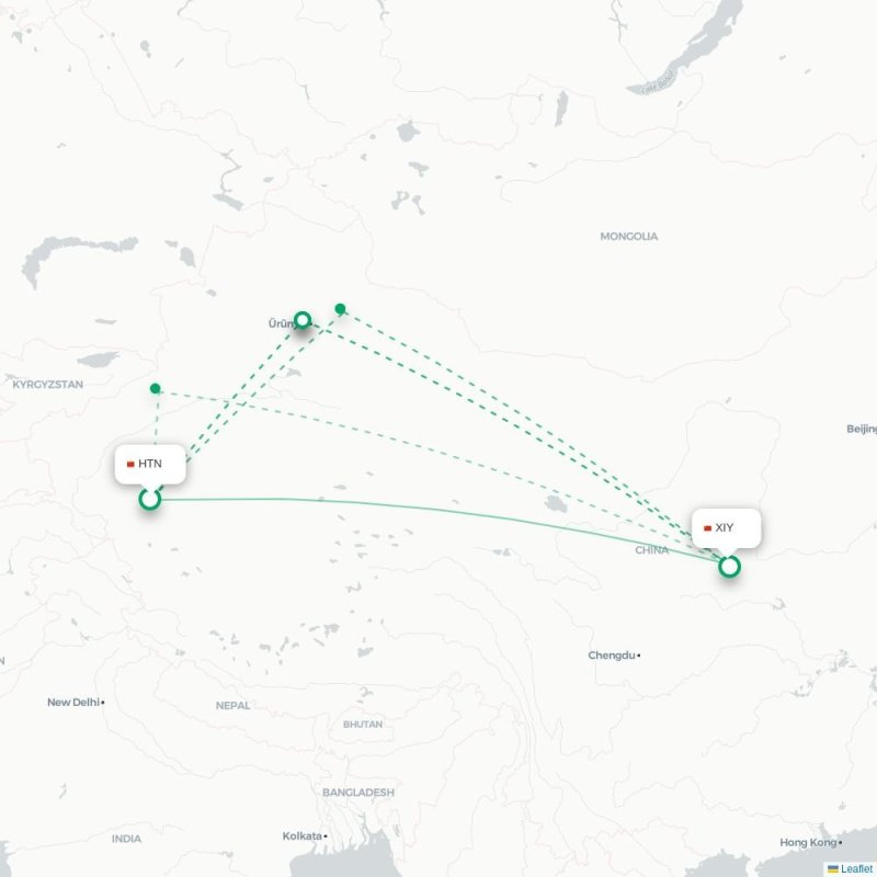HTN - XIY route map