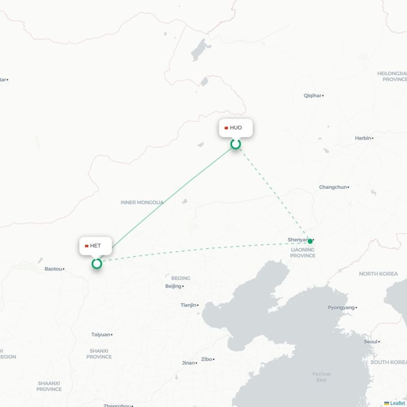 HUO - HET route map
