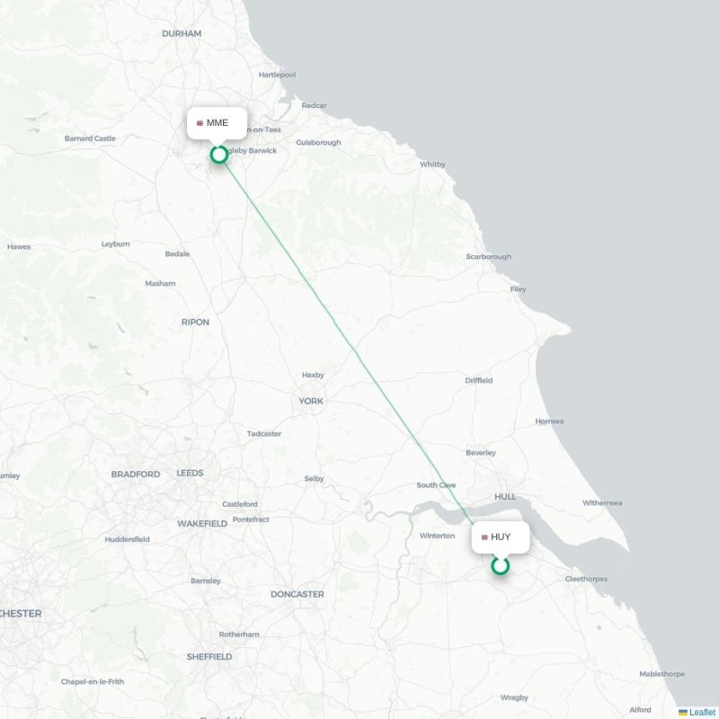 HUY - MME route map
