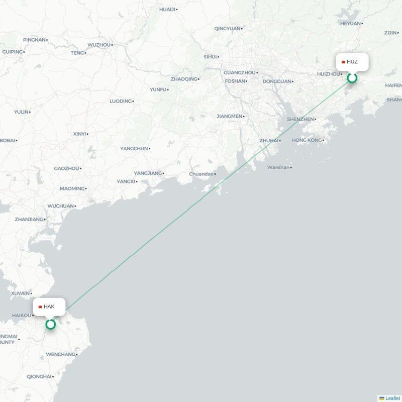 HUZ - HAK route map