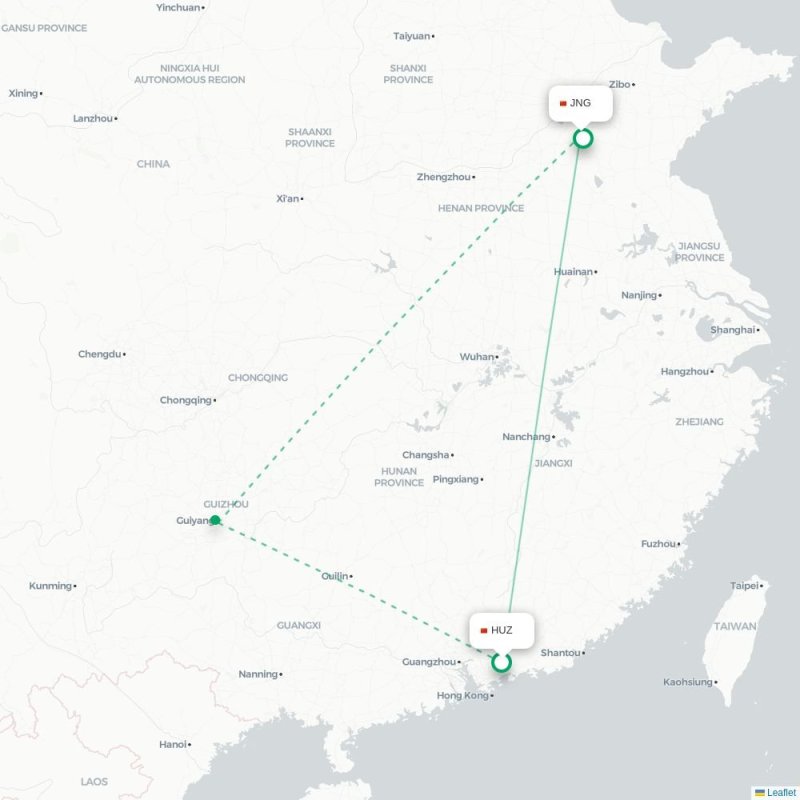 HUZ - JNG route map