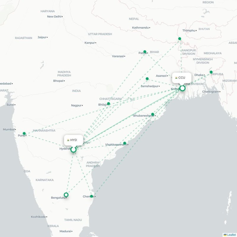 HYD - CCU route map