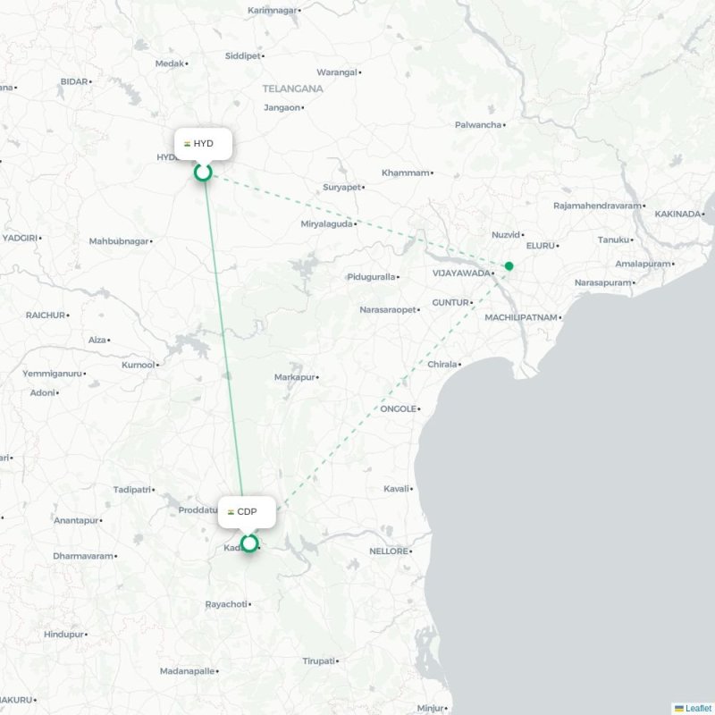 HYD - CDP route map