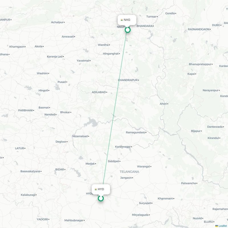 HYD - NAG route map