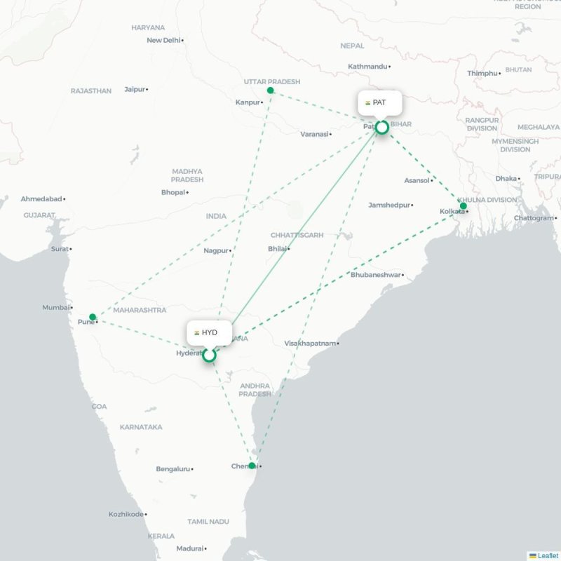 HYD - PAT route map