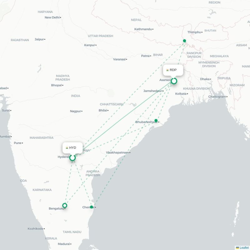 HYD - RDP route map