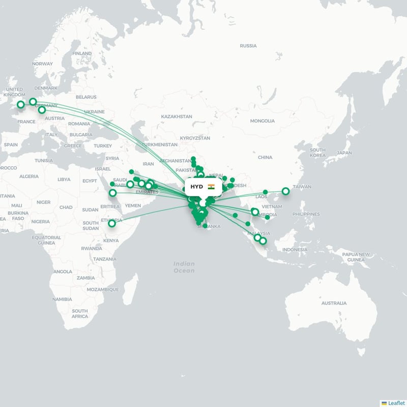 Route map Hyderabad  HYD 