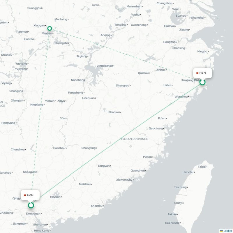 HYN - CAN route map