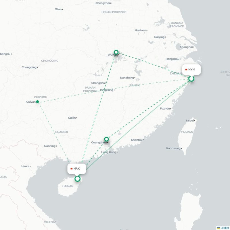 HYN - HAK route map