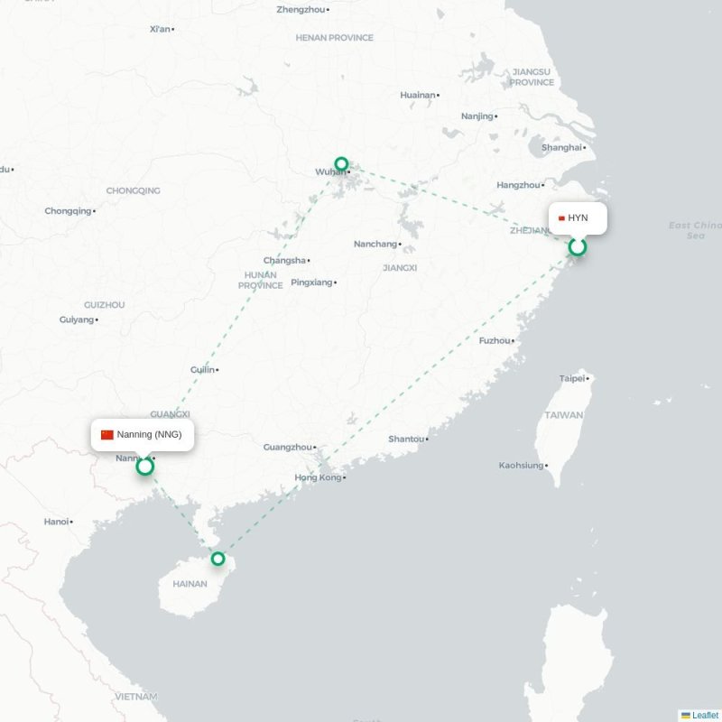 HYN - NNG route map