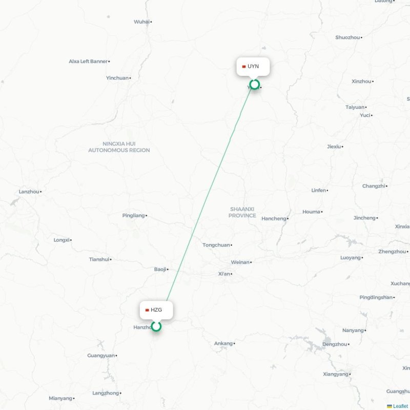 HZG - UYN route map