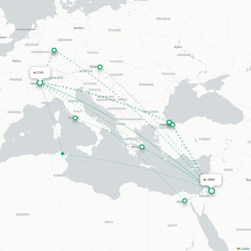 IAD - AMM route map
