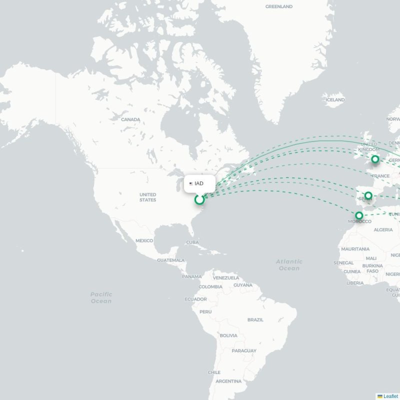 IAD - DOH route map