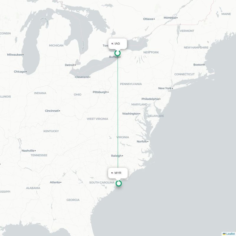 IAG - MYR route map