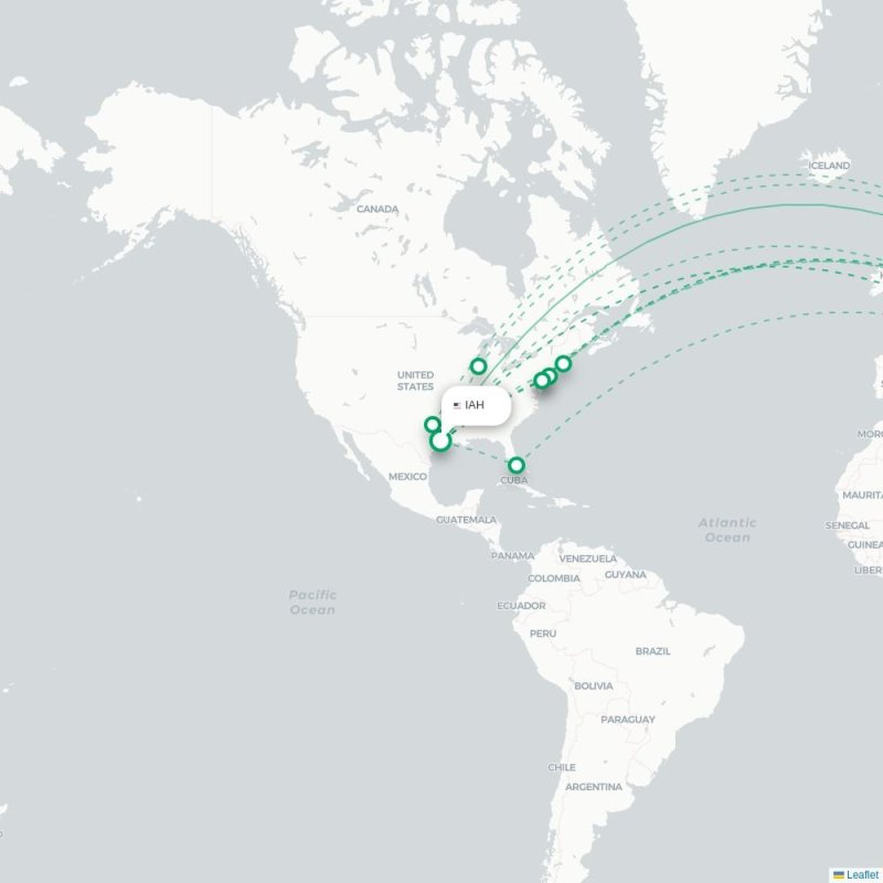 IAH - DOH route map