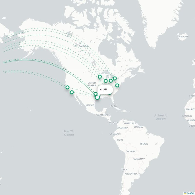 IAH - HND route map