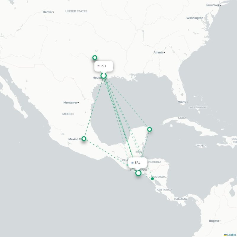 IAH - SAL route map