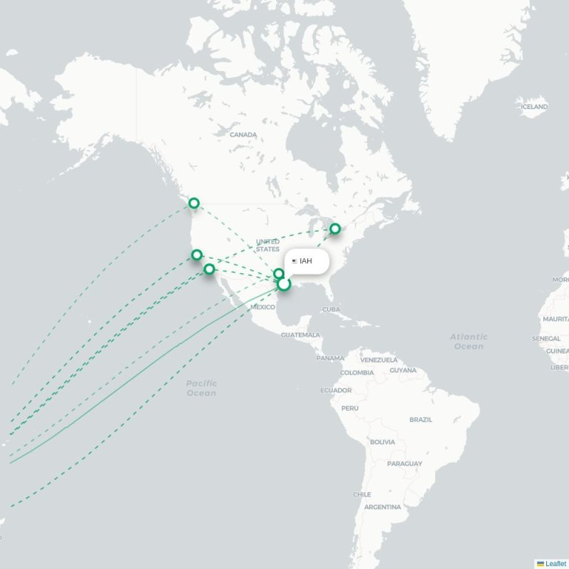 IAH - SYD route map
