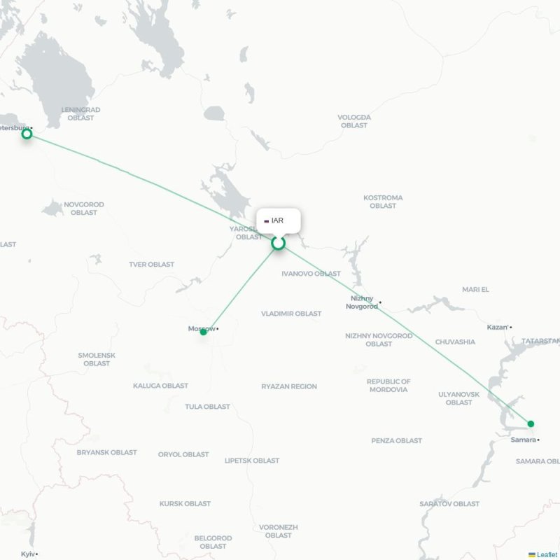 IAR - VKO route map