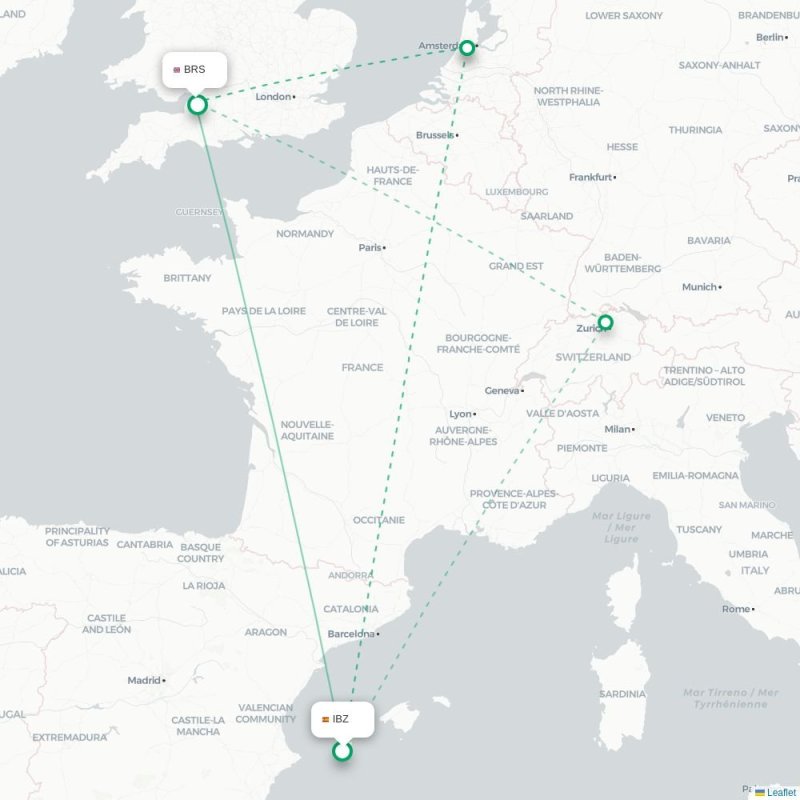 IBZ - BRS route map