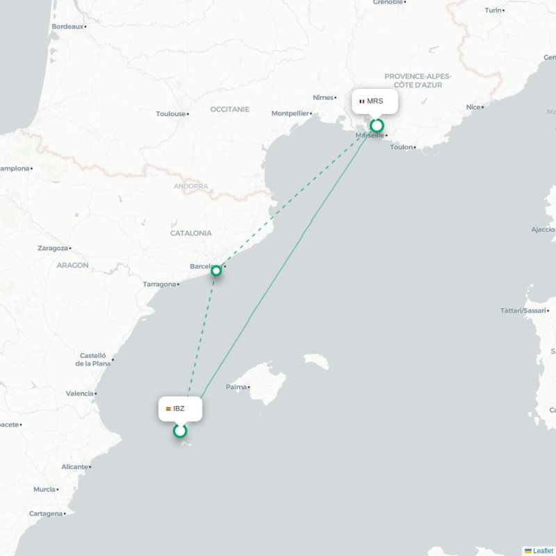 IBZ - MRS route map