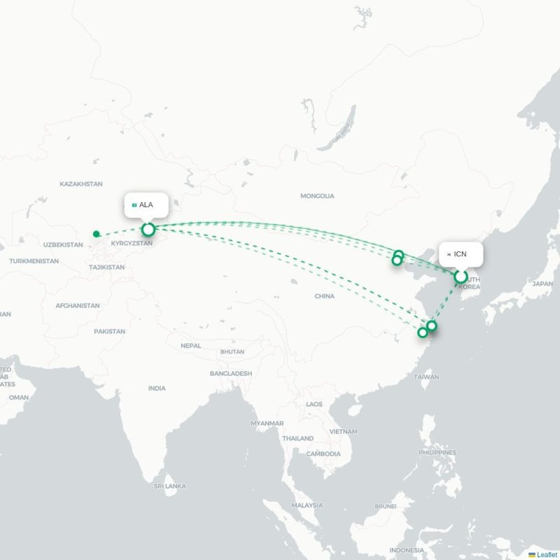ICN - ALA route map