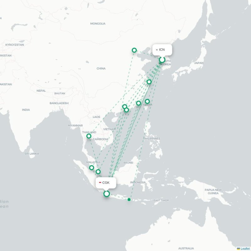 ICN - CGK route map