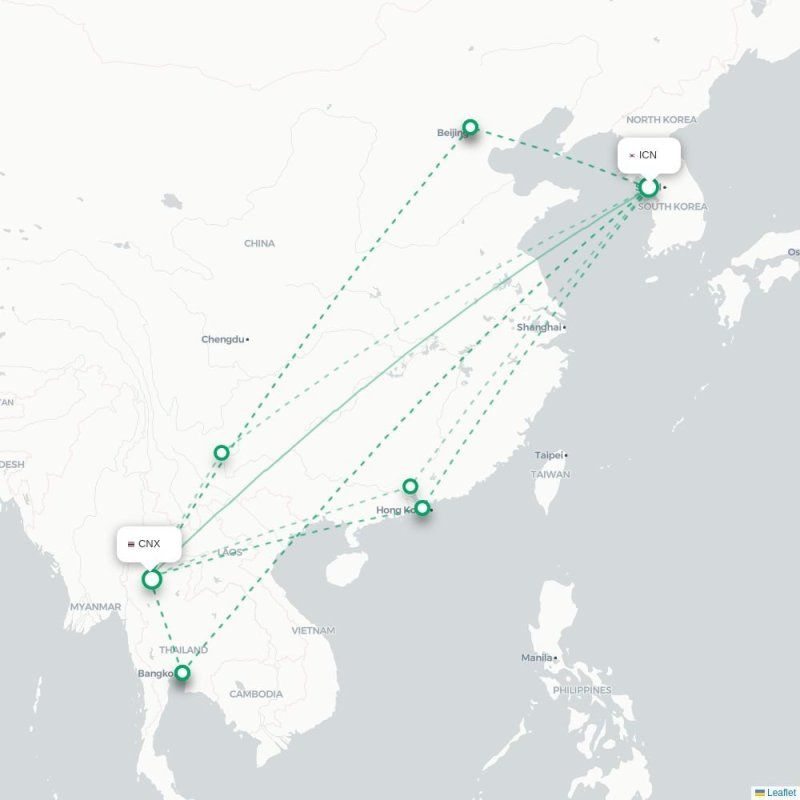 ICN - CNX route map