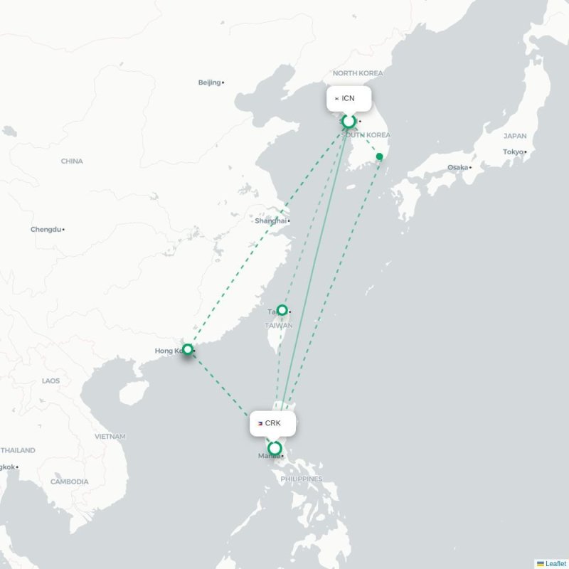 ICN - CRK route map