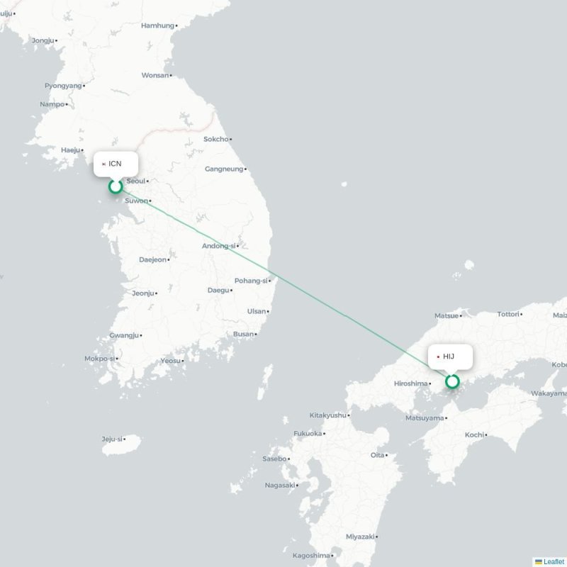 ICN - HIJ route map