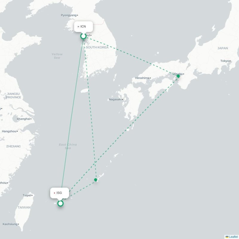 ICN - ISG route map