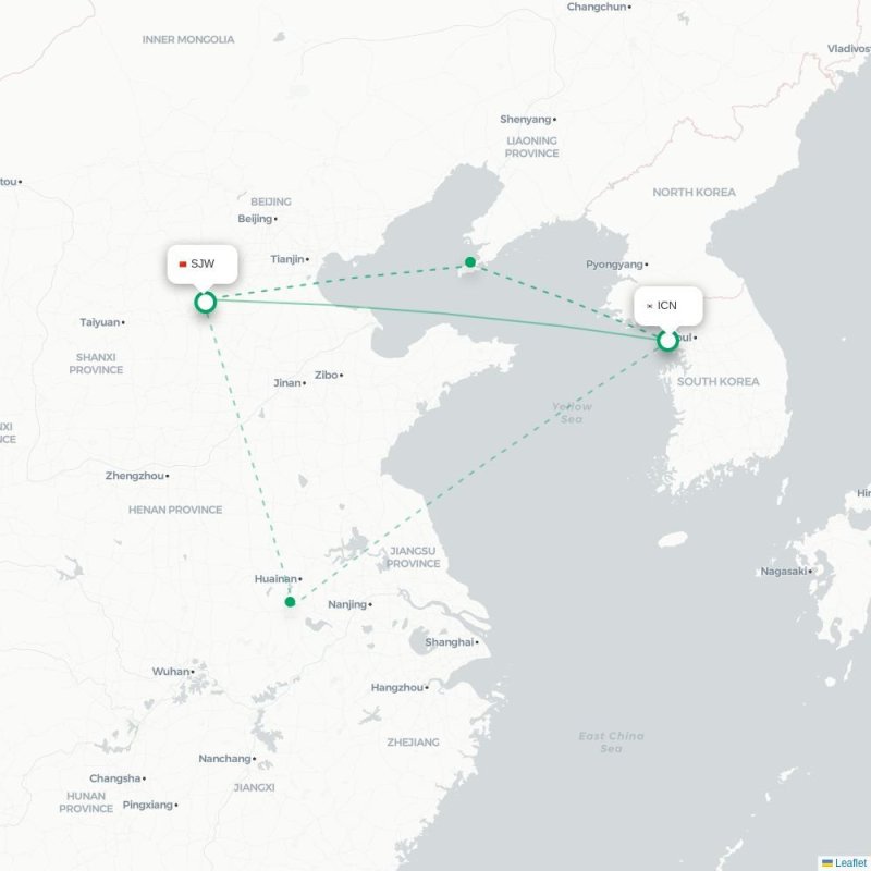ICN - SJW route map