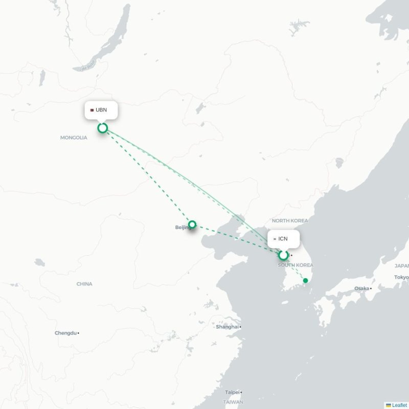 ICN - UBN route map