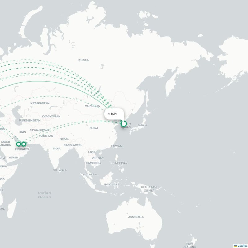 ICN - ZAG route map