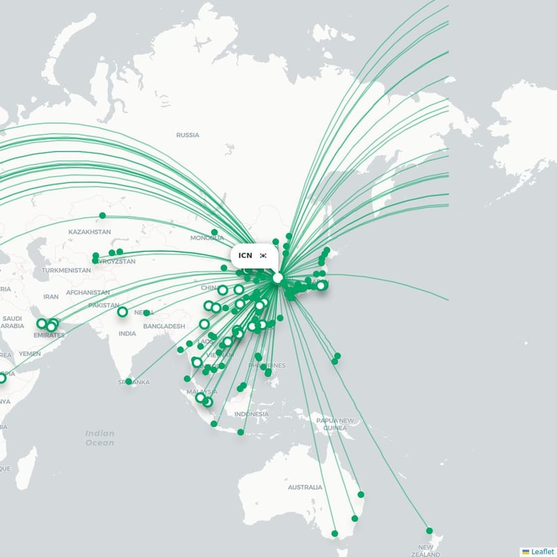 Route map Seoul  ICN airport