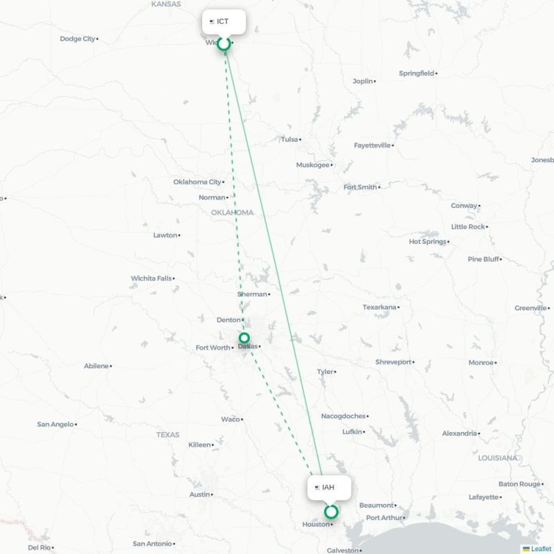 ICT - IAH route map