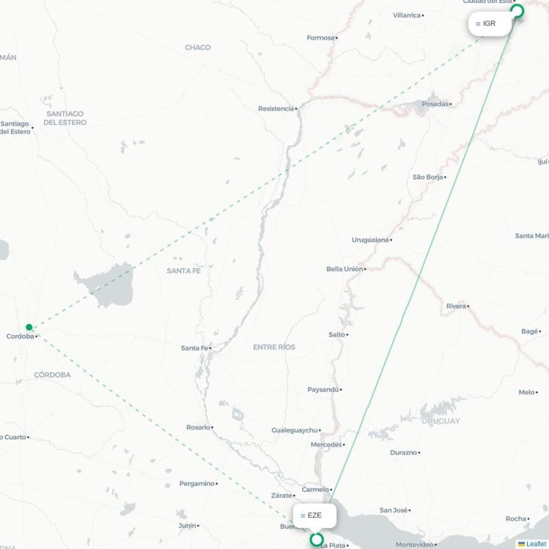 IGR - EZE route map