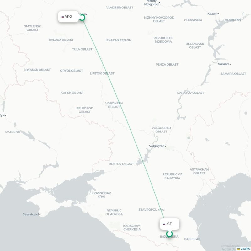 IGT - VKO route map