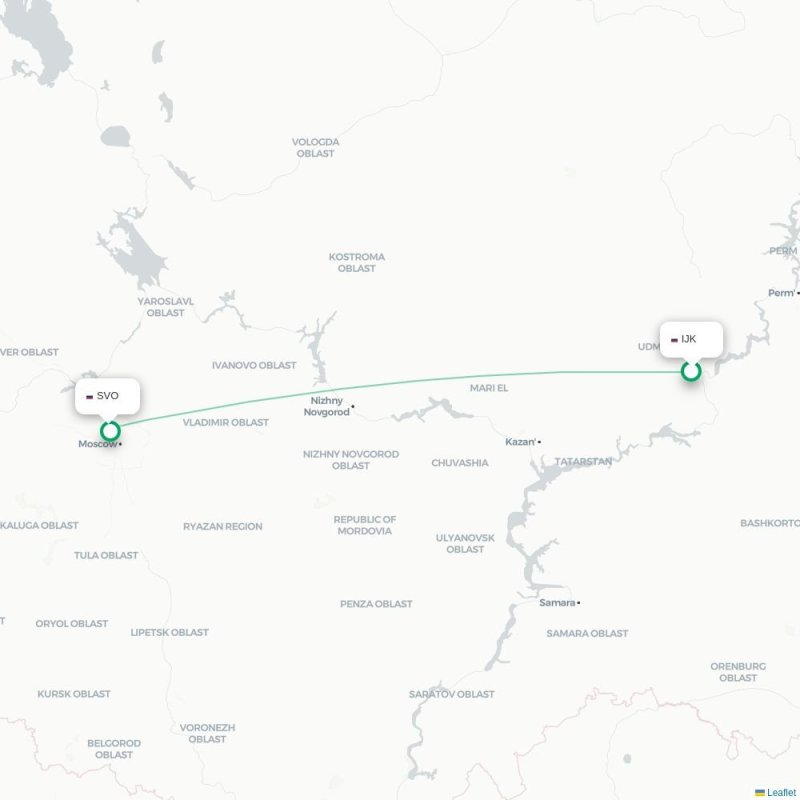 IJK - SVO route map
