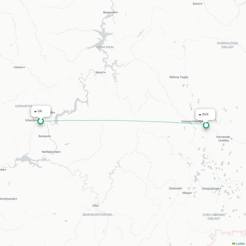 IJK - SVX route map