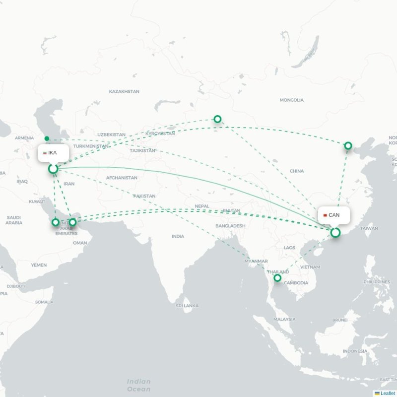 IKA - CAN route map