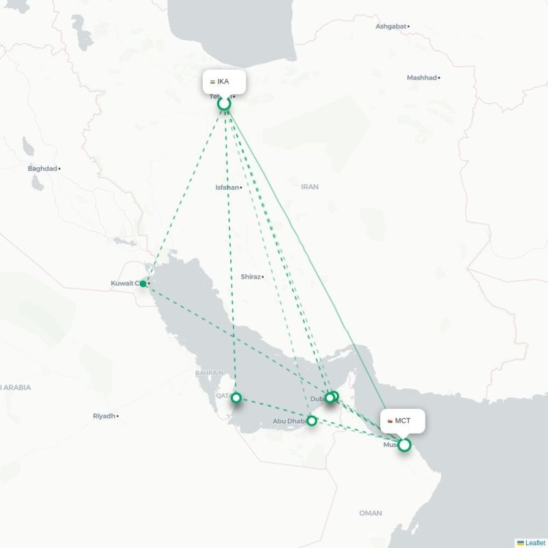 IKA - MCT route map