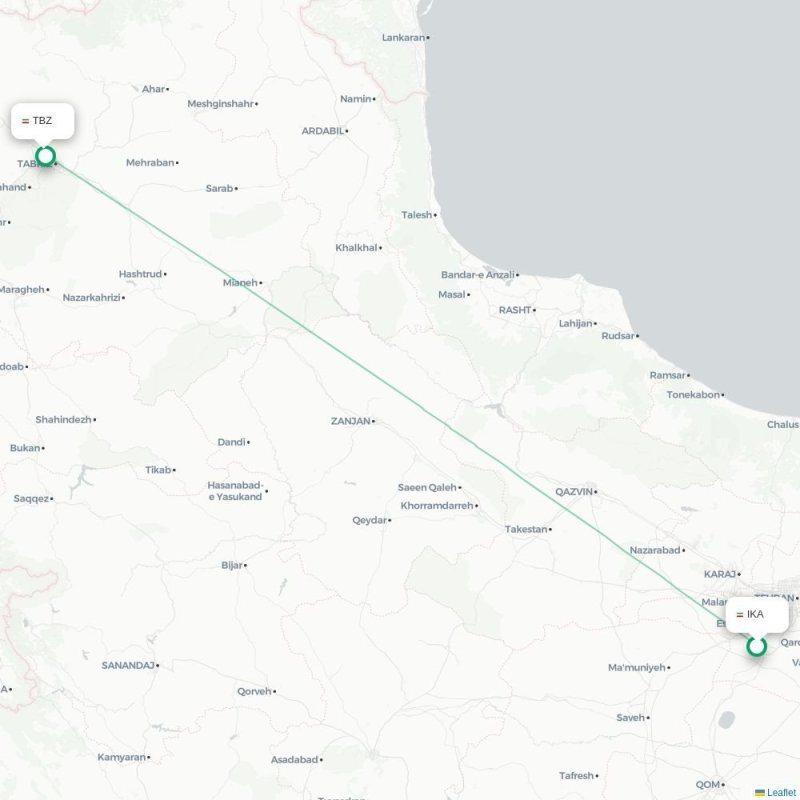 IKA - TBZ route map
