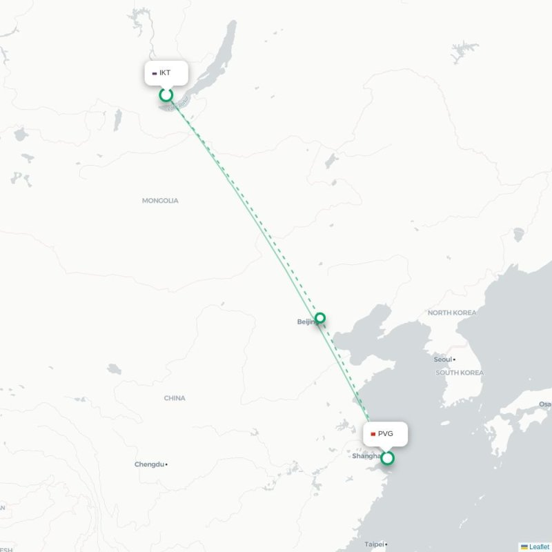 IKT - PVG route map
