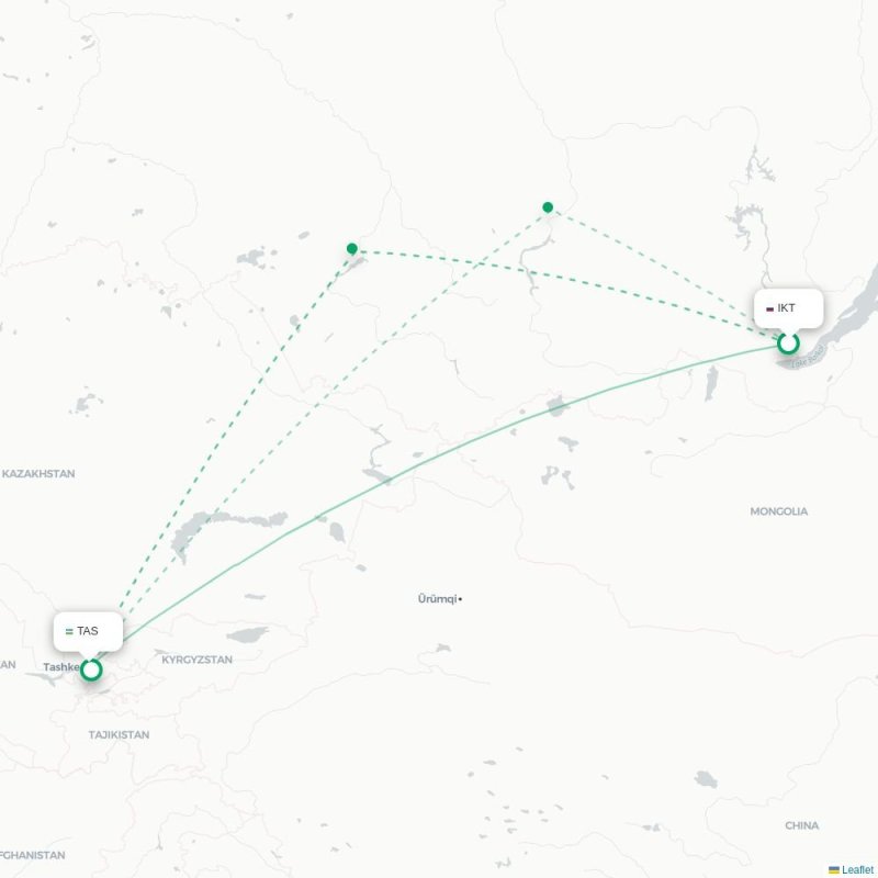 IKT - TAS route map